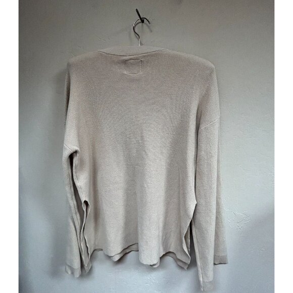 All Fenix Women's Pullover Sweater Top Small Long Sleeve Ribbed Knit Beige New - Picture 2 of 8